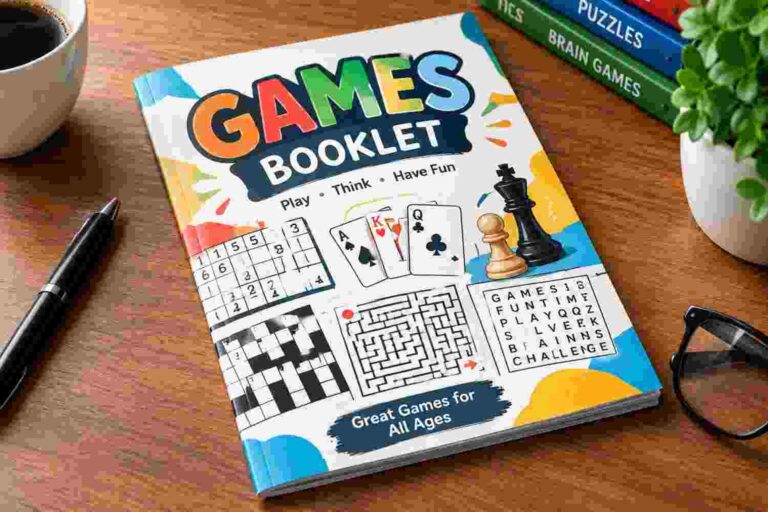 Games booklet guide with detailed information and examples